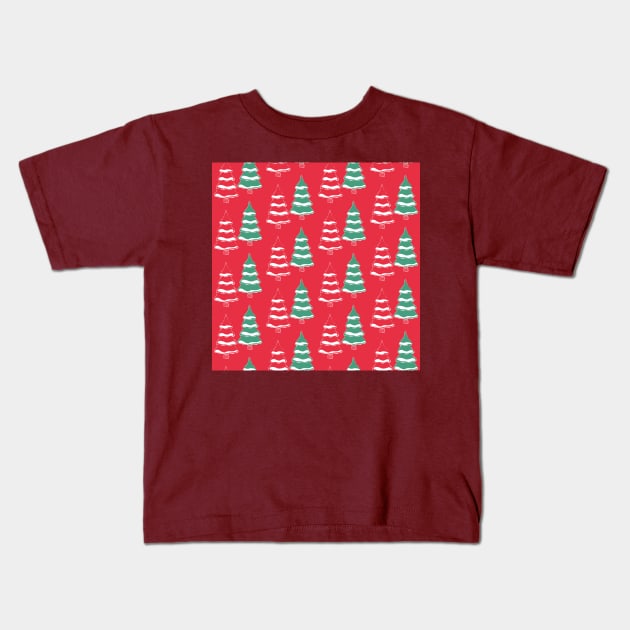 Christmas fir trees Kids T-Shirt by katerinamk